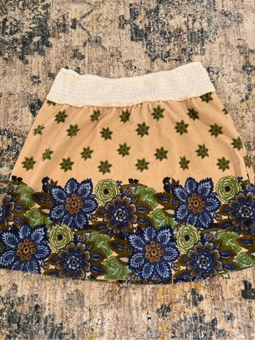 Vintage free people high waisted cream floral skirt size small